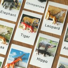 Tarjetas Montessori de animales para bebés, rompecabezas cognitivo, juguetes educativos, juego de aprendizaje de idiomas para niños pequeños en edad preescolar 2024 - compra barato