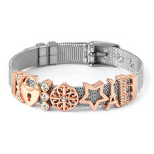 Novo keeper combinação charme pulseira de aço inoxidável diy homens mulheres pulseiras marca moda jóias presentes 2024 - compre barato