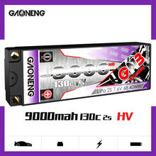 Gaoneng-bateria para carro e barco, 9000mah, 2s, 7.6v, hv, 130c, transparente, 6.0mm, bala embutida, lihv, lipo, 1:10 2024 - compre barato