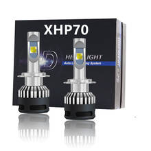 Xhp70-lâmpadas led para farol de carro, farol automotivo de 6000k 12v, h4, h7, h11, d2s, d1s, hb4, hb3, 12000lm, luz para automóvel 2024 - compre barato