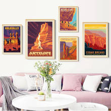 Плакат с изображением природных чудес Антилопа Каньон Аризон на холсте известная туристическая достопримечательность художественный настенный Декор для дома гостиной Декор 2024 - купить недорого