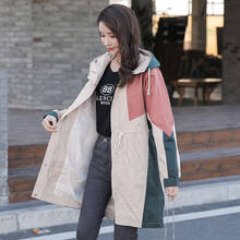 Korean New Windbreakers Female Casual Loose Trench Coat 2021 Spring Autumn Wlid Slim Coat Overcoat Woman Long Splice Trench Coat 2024 - buy cheap