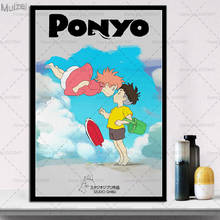 Pósteres de Ponyo en el estudio del santuario, pintura en lienzo Ghibli, carteles e impresiones, arte de pared, imagen para decoración del hogar y sala de estar 2024 - compra barato