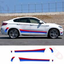 For- BMW E70 E71 F15 F16 F25 F26 Tricolor Sport Stripes Car Door Side Skirt Sticker Vinyl Decal Auto Body Exterior Accessories 2024 - buy cheap