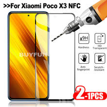 2-1 шт. защитное стекло Poco X3 NFC полное покрытие Защитная пленка для Xiaomi Poco X3 NFC Переднее стекло Xiomi PocoX3 NFC защита для экрана 2024 - купить недорого