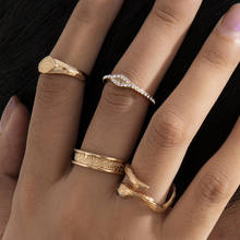 Women's Rings 2021 Trend Accessories Vintage Jewelry Simplicity Metallic Colour Gold Snake Ring Set Free Shipping Teens Gift 2024 - buy cheap