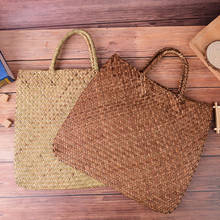 1PC Big Straw Bags Handmade Woven Tote Luxury Designer Shopping Hand Bags Beach Bag For Summer Women Travel Handbags 2024 - buy cheap