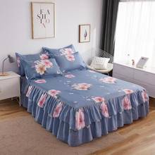 3pcs Printed Bedding Set Soft Bed Skirt With Pillowcases Bedspread Full Twin Queen King Size Bed Sheet Mattress Cover Bedsheets 2024 - buy cheap