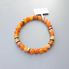 Lii Ji 6 мм натуральный оранжевый Сердолик бусины гематит браслет для женщин и мужчин унисекс подарок Прямая поставка 2024 - купить недорого