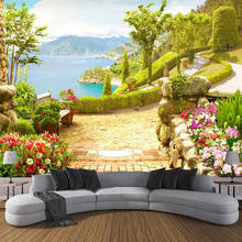 Custom Mural Wallpapers Home Decor Garden Lake View 3D Stereoscopic Space Landscape Wall Painting Living Room Bedroom Wallpaper 2024 - buy cheap