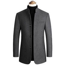 Мужские шерстяные куртки, Мужская модная ветровка, пальто для осени и зимы, мужская деловая Повседневная теплая верхняя одежда, куртка, Мужская одежда 2024 - купить недорого