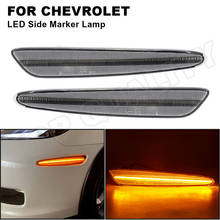 Chevrolet chevy corvette c6 2005-2013 lente transparente frontal âmbar led marcador lateral pára-choques lâmpadas de seta 2 peças 2024 - compre barato