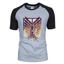 Camiseta masculina de attack on titan, camiseta de verão de algodão com estampa de asas da liberdade mikasa, anime japonês para homens, camiseta de manga curta 2024 - compre barato