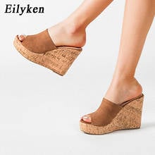 Eilyken Summer Women's Slippers Wedges Platform High Heels Sandals Comfortable Open Toed Non-Slip Roman Leisure Female Shoes 2024 - buy cheap