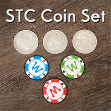 STC монета магический набор монета для фокусов изменения проникать Magia закрыть иллюзии, трюк, реквизит умножения серебряных монет, чтобы чип Magica 2024 - купить недорого