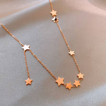 2020 корейский новый дизайн модные ювелирные изделия титановая сталь звезда пентаграмма кулон элегантный женский ключицы ожерелье 2024 - купить недорого