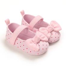 2021 Infant Newborn Baby Girls Bowknot First Walkers Dots Princess Soft Sole Shoes Fashion Baby Outwear 2024 - купить недорого