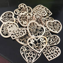 50pcs Wood Heart Shaped Hanging Embellishments Ornaments Craft Star Heart Shape Slices Wood for Wedding,Crafts,DIY 2024 - buy cheap