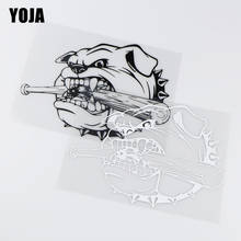 YOJA 19.8X15.4CM Angry Bulldog Biting A Wooden Cartoon Vinyl Car Stickers Decals ZT4-0183 2024 - buy cheap