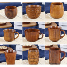 Taza de madera Natural clásica hecha a mano, vaso de gran barriga para cerveza, café, leche, zumo, té, 2020 2024 - compra barato