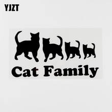 YJZT 15CM×8.2CM Fashion Cat Family Vinyl Car Sticker Decal Black/Silver Car-styling 8C-0406 2024 - buy cheap