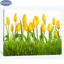 Yellow tulip diy diamond painting cross stitch Full Exposition 5D picture round square drill diamond mosaic embroidery flower 3d 2024 - buy cheap