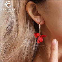 Trendy Flower Hoop Earrings For Women Simple Irregular Loop Earrings Statement Long Tassel Earrings Fashion Jewelry Wholesale 2024 - buy cheap