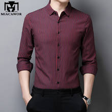 New High Quality Striped Shirts Men Slim Fit Dress Shirt Spring Long Sleeve Casual Shirts Camisa Masculina C727 2024 - buy cheap