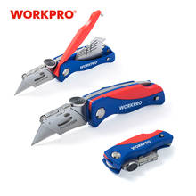 WORKPRO Folding Knife Electrician Utility Knife for Pipe Cable Cutter Knives with 5 pcs Blades in Handle 2024 - buy cheap