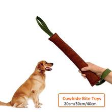 Handheld Strong Dog Training Stick Cowhide Leather Bite Toys Dog Outdoor Training Leash Toys Dog Game Stick Toys 2024 - buy cheap