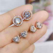Retro Stud Earrings For Men Luxury Gold Color Punk Jewelry Iced Out Zircon Hip Hop Ear Ring Women's Accessories Wholesale E085 2024 - buy cheap