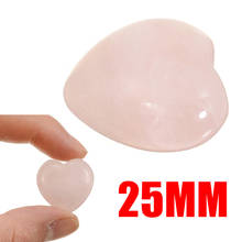 1 pc 25mm pedra natural diy coração em forma de pedra quartzo cristal esculpido amor cura pedras preciosas rosa jóias decoração da sua casa 2024 - compre barato