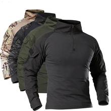 Camisetas de senderismo tácticas al aire libre para hombre, camisa de manga larga de camuflaje militar, caza, escalada, Rana, ropa deportiva transpirable 2024 - compra barato