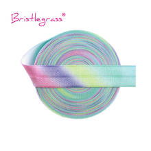 BRISTLEGRASS-50 100 yardas, 5/8 pulgadas, 15mm, Pastel, estampado de arcoíris FOE, bandas elásticas de satén de licra, cinta para el pelo, adorno de costura 2024 - compra barato