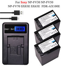 4200 мАч NP-FV100 NP FV100 NPFV100 FV100 батарея + ЖК-зарядное устройство USB для SONY NP-FV30 NP-FV50 NP-FV70 SX83E SX63E FDR-AX100E 2024 - купить недорого