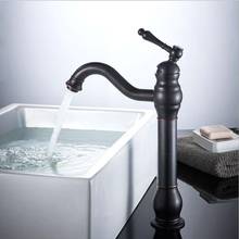 Vidric Black Oil Brushed/Antique Bronze Basin Faucet Tall Swivel Basin Mixer Tap Hot & Cold Bathroom Faucet Sink Water Faucet 2024 - buy cheap