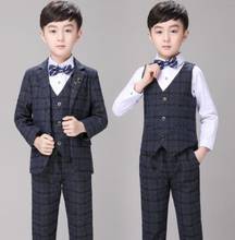 Blazer a cuadros para niños, trajes de fiesta con flores, esmoquin, traje escolar, ropa para niños de 2 a 12 años, 2019 2024 - compra barato