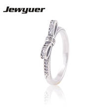 Женское кольцо из серебра 925 пробы, с блестящим бантом 2024 - купить недорого