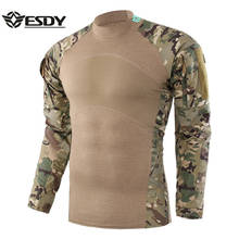 ESDY Men Tactical T-shirt Army Combat Airsoft Long Sleeve Military Tshirt Paintball Hunt Camouflage Clothing Fishing Training 2024 - buy cheap