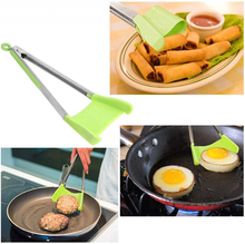 2 in 1 Kitchen Spatula and Tongs Non-Stick Heat Resistant Stainless Steel Food Clip Frame Silicone Tongs Kitchen Tools Gadget 2024 - buy cheap