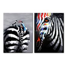 Mintura Hand Painted Abstract Zebra Animals Oil Painting On Canvas Modern Large Art Wall Picture For Living Room Home Decoration 2024 - buy cheap