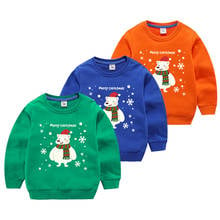 Christmas New Kids Clothes Baby Boys Girls Cartoon Snowman Long Sleeve O Neck Warm Sweatshirt O Neck Pullover Tops For Children 2024 - buy cheap