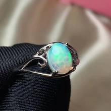 Anel de opala natural real de alta qualidade, prata esterlina 925, anel de opala clássica, melhor presente de casamento 2024 - compre barato
