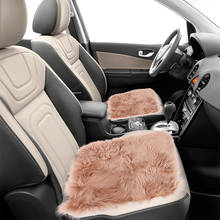 Almofada para assento de carro fofo, macio, acessório interior de automóvel, quente para o inverno, imitação de lã, capa de assento de carro 2024 - compre barato