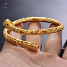 Dubai Gold Color Bangles for Women Girls Gold Color Bangles Bracelets Jewelry Gift Side opening strap 2024 - buy cheap