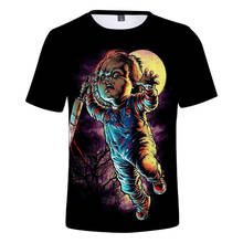 Camiseta de la semilla de Chucky 3D para hombre y mujer, camiseta Pop de muñeca fantasma, camiseta de moda de película de terror, ropa informal para niño 2024 - compra barato
