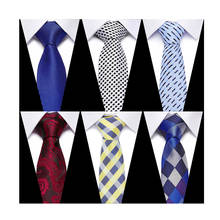 Orferta-Corbata clásica de 7cm para hombre, corbatas de seda 100% a rayas negras/azules, corbatas lisas para novio, lote de corbatas de fiesta, precio bajo 2024 - compra barato