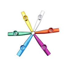 6 colores aleación de aluminio Metal Kazoo diafragma boca flauta armónica niños fiesta regalo para niños amantes de la música opcional 2024 - compra barato