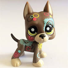 Pet shop lps brinquedos grande dinamarquês #817 cachorro marrom com olhos estrela raro coleção figura littlest 2024 - compre barato