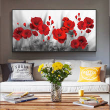 Poppies flower Canvas Paintings On The Wall Art Posters And Prints Red Flowers Canvas Art Wall Pictures For Bed Room Cuadros 2024 - buy cheap